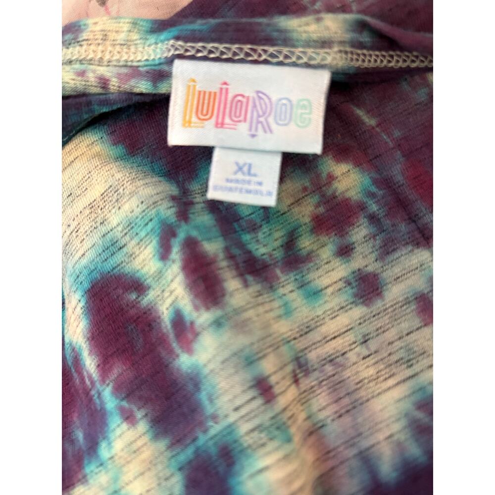 Custom Vibrant XL Rainbow Tie Dye Short Sleeve LuLaRoe LLR Long Maxi Dress - Picture 2 of 3